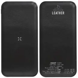 Albesk Recycled Leather 10000mAh PD Powerbank Black Front Back